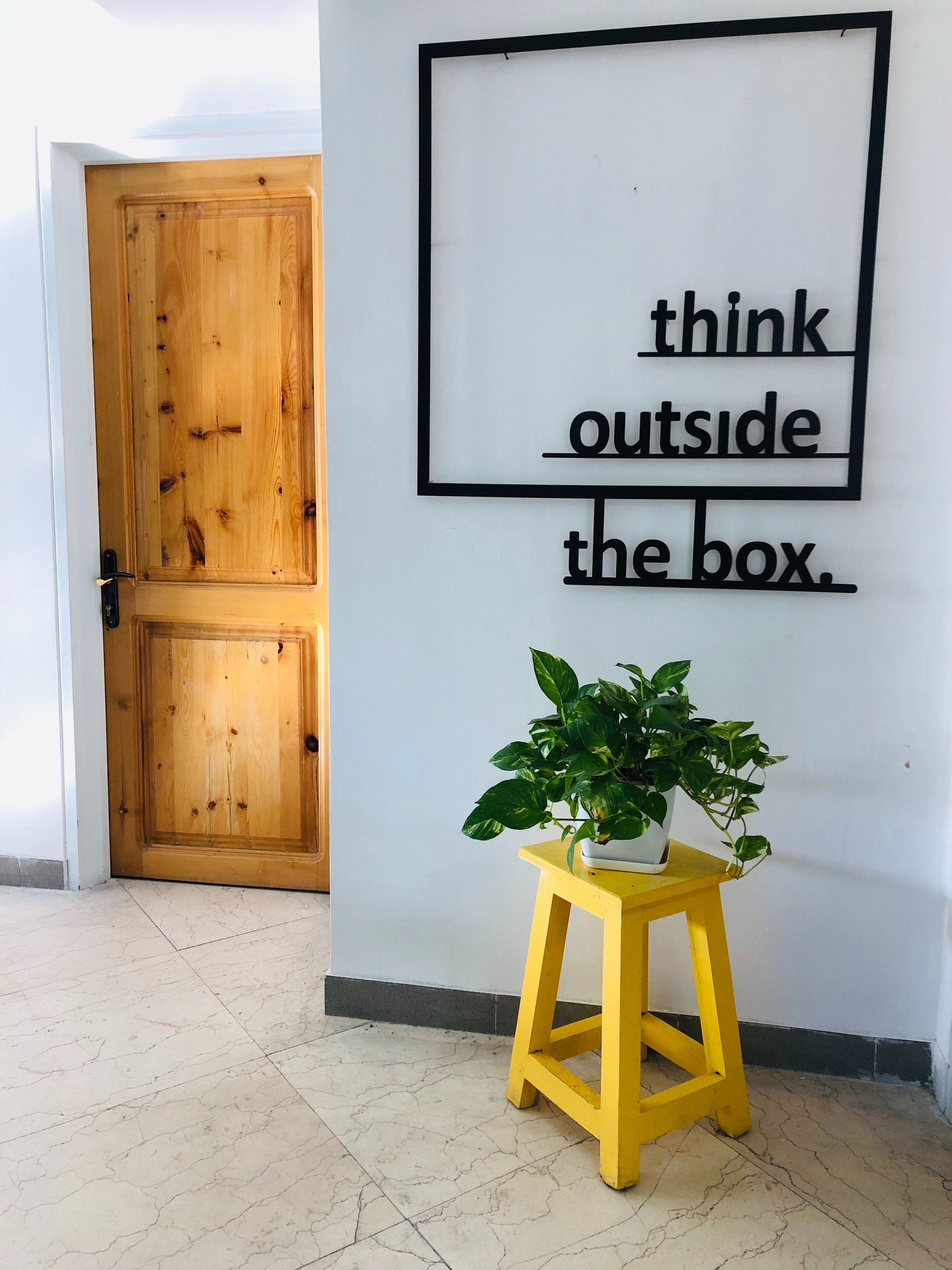 Wall art that says think outside of the box